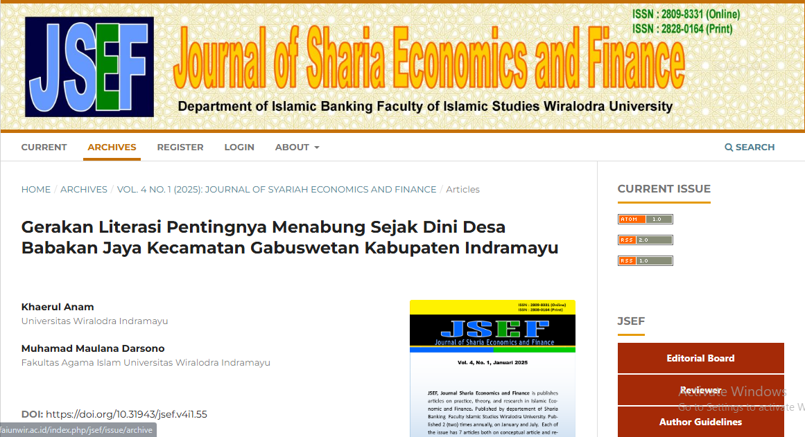 Gerakan Literasi Pentingnya Menabung Sejak Dini Desa Babakan Jaya Kecamatan Gabuswetan Kabupaten Indramayu